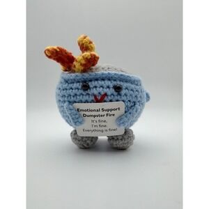 Emotional Support Dumpster Fire Crochet Plush Toy Funny Gift
